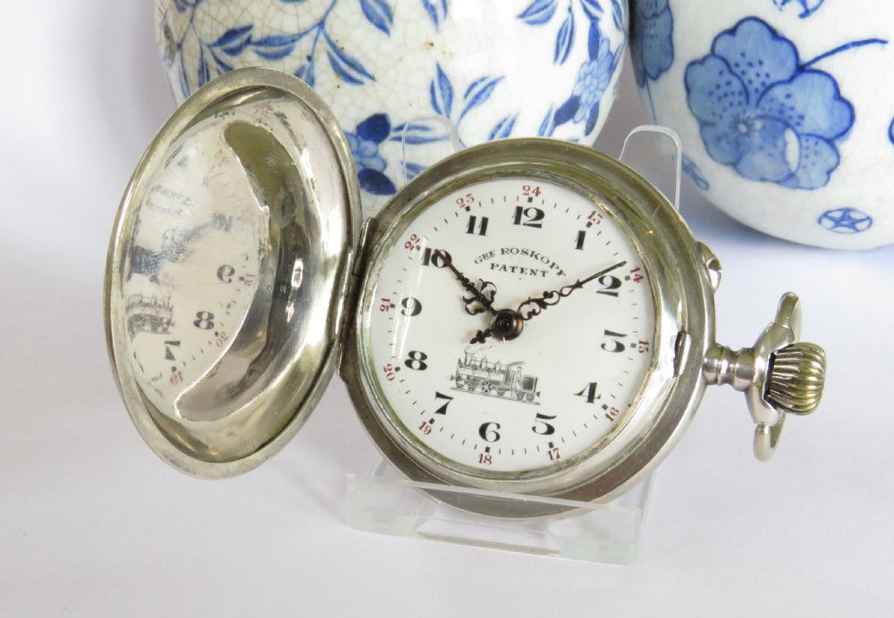 Antique Systeme Roskopf full hunter pocket watch