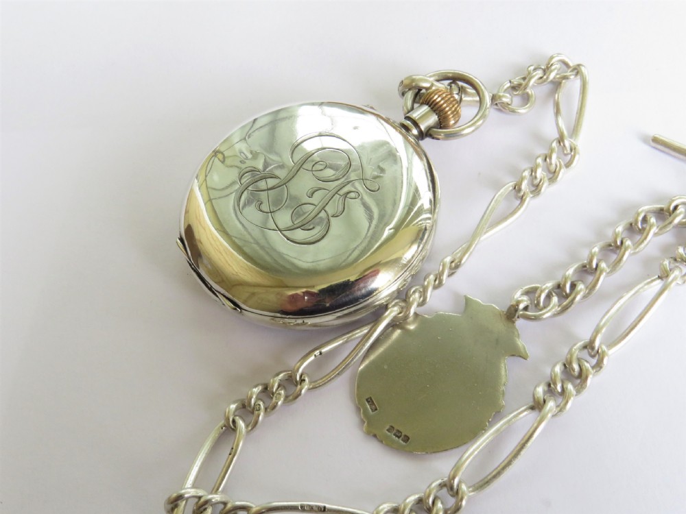 Antique silver pocket watch retailed by J W Benson View IV