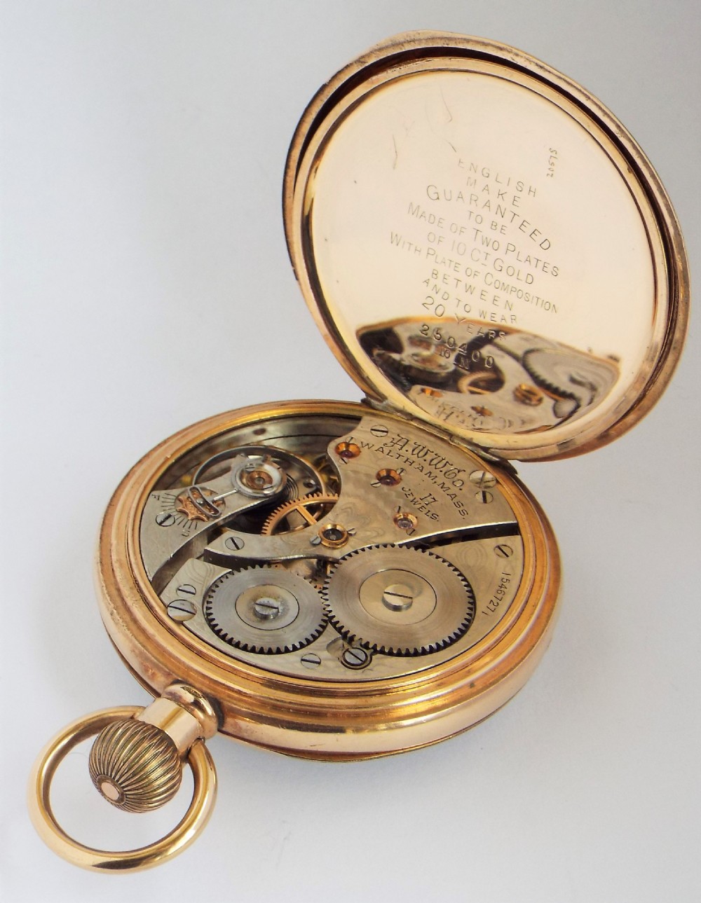 Antique 1906 Waltham pocket watch. View IV
