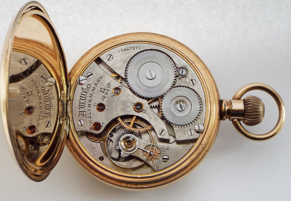 Antique 1906 Waltham pocket watch. View V