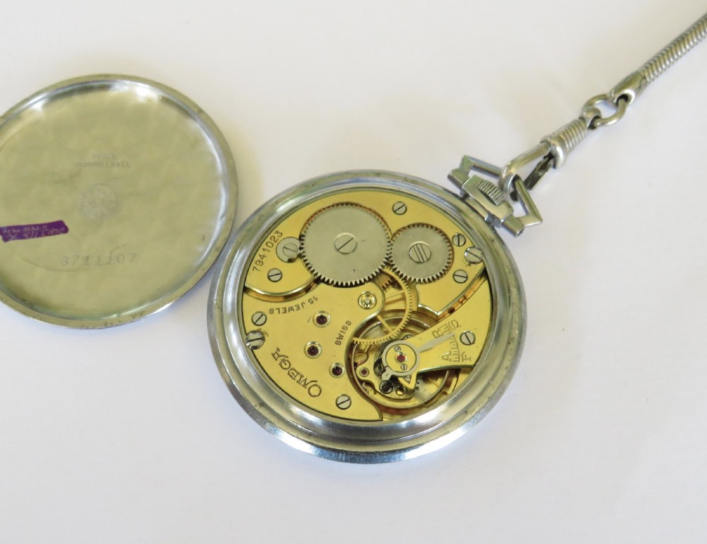 1930s Omega pocket watch and chain View II