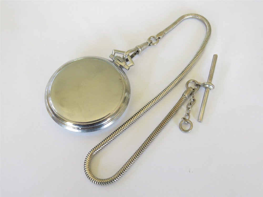 1930s Omega pocket watch and chain View III