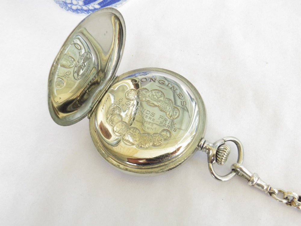Antique Longines pocket watch and chain View IV