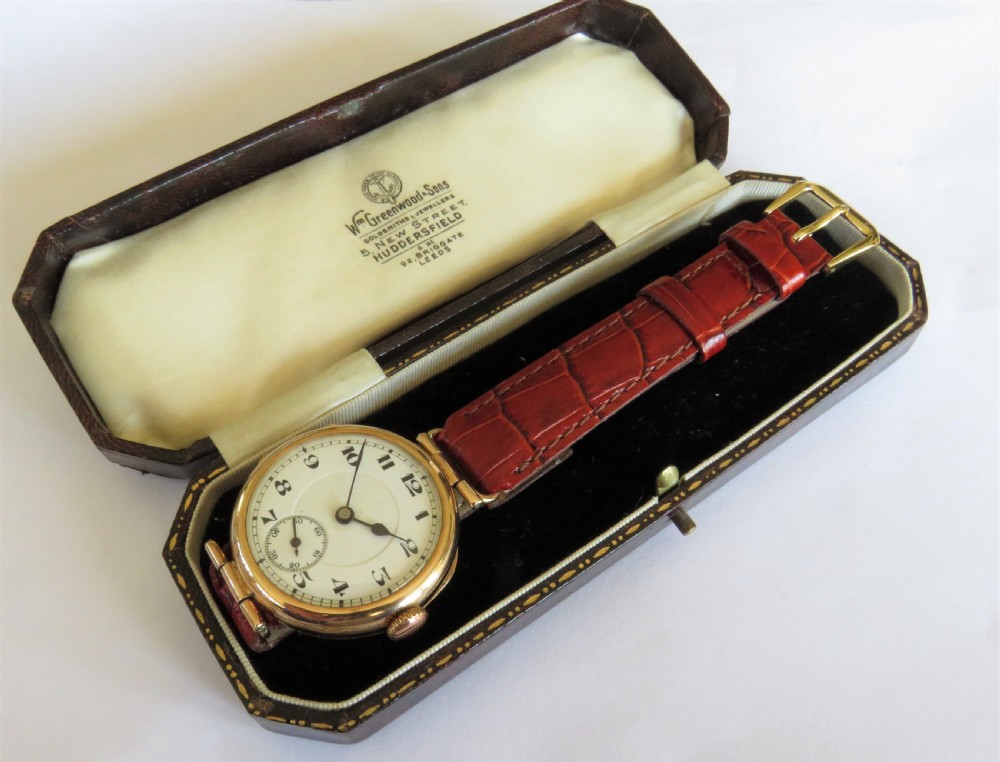 Gents antique 9ct gold Mobilia wrist watch View III