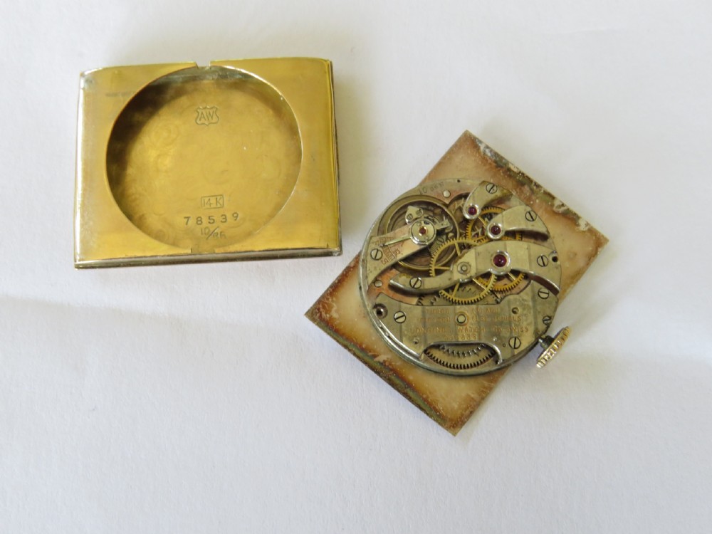 Gents 14ct gold Longines wrist watch, 1929 View V