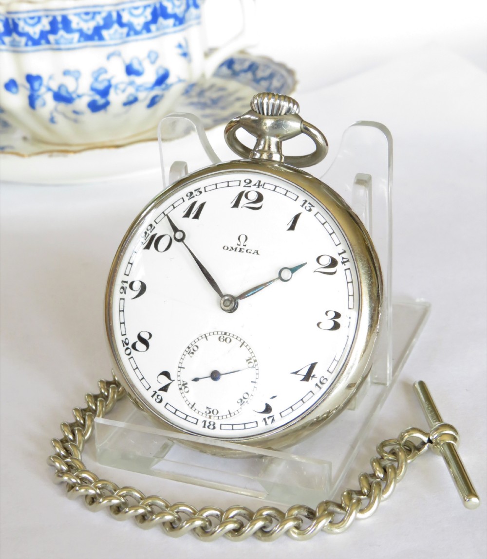 1920s Omega pocket watch and chain