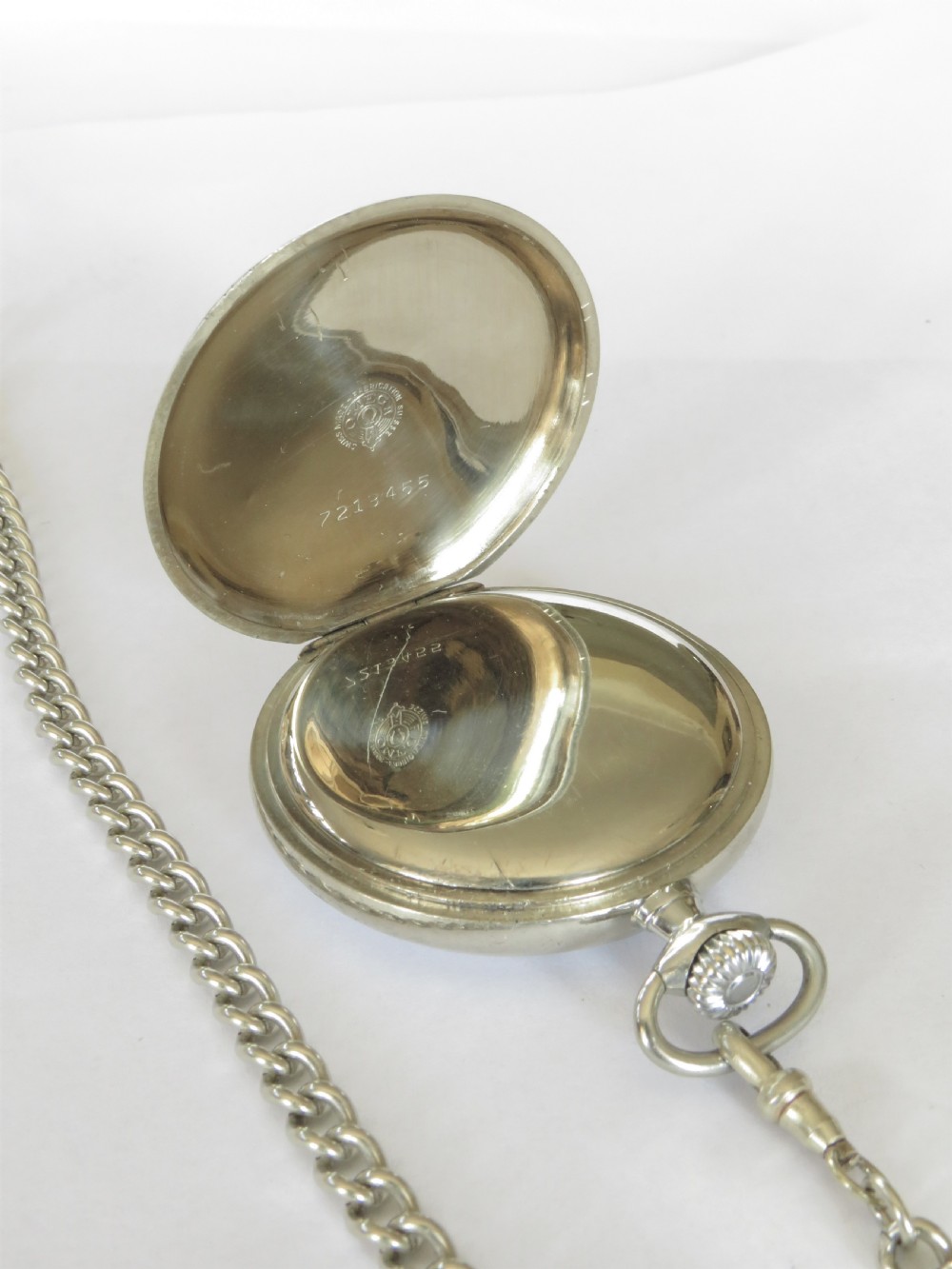 1920s Omega pocket watch and chain View V