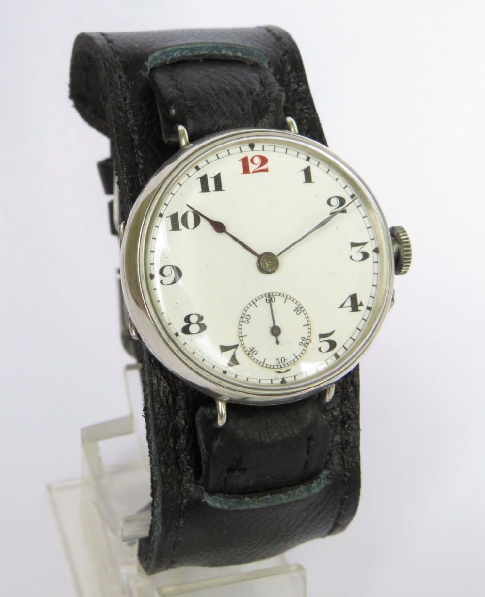 Gents silver trench watch, c1910s View II