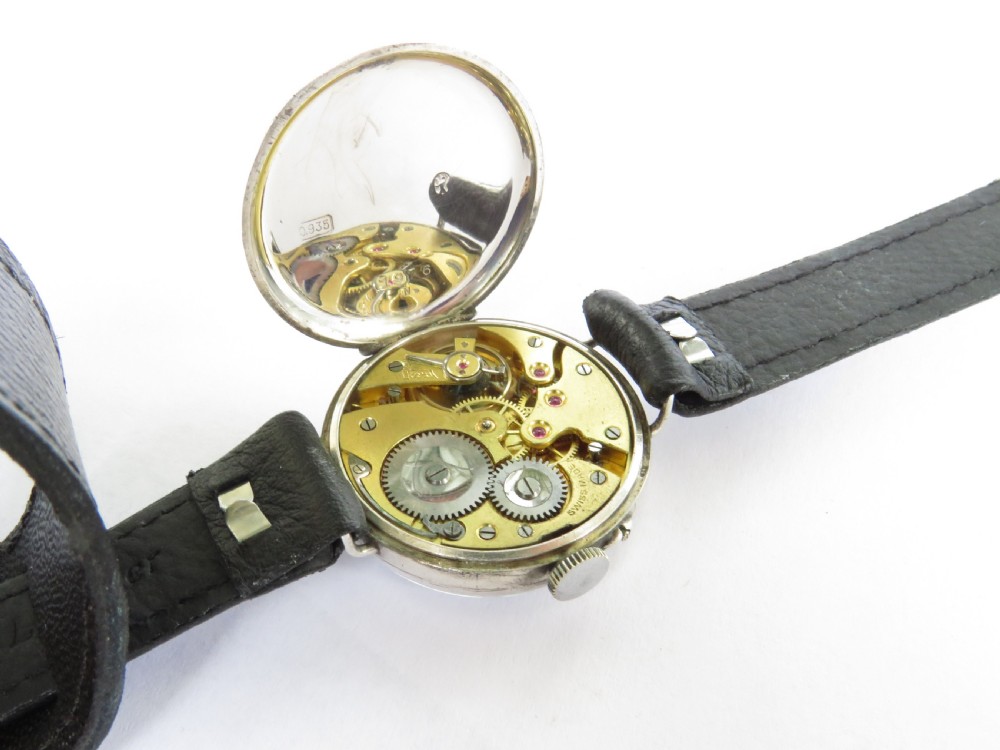Gents silver trench watch, c1910s View IV