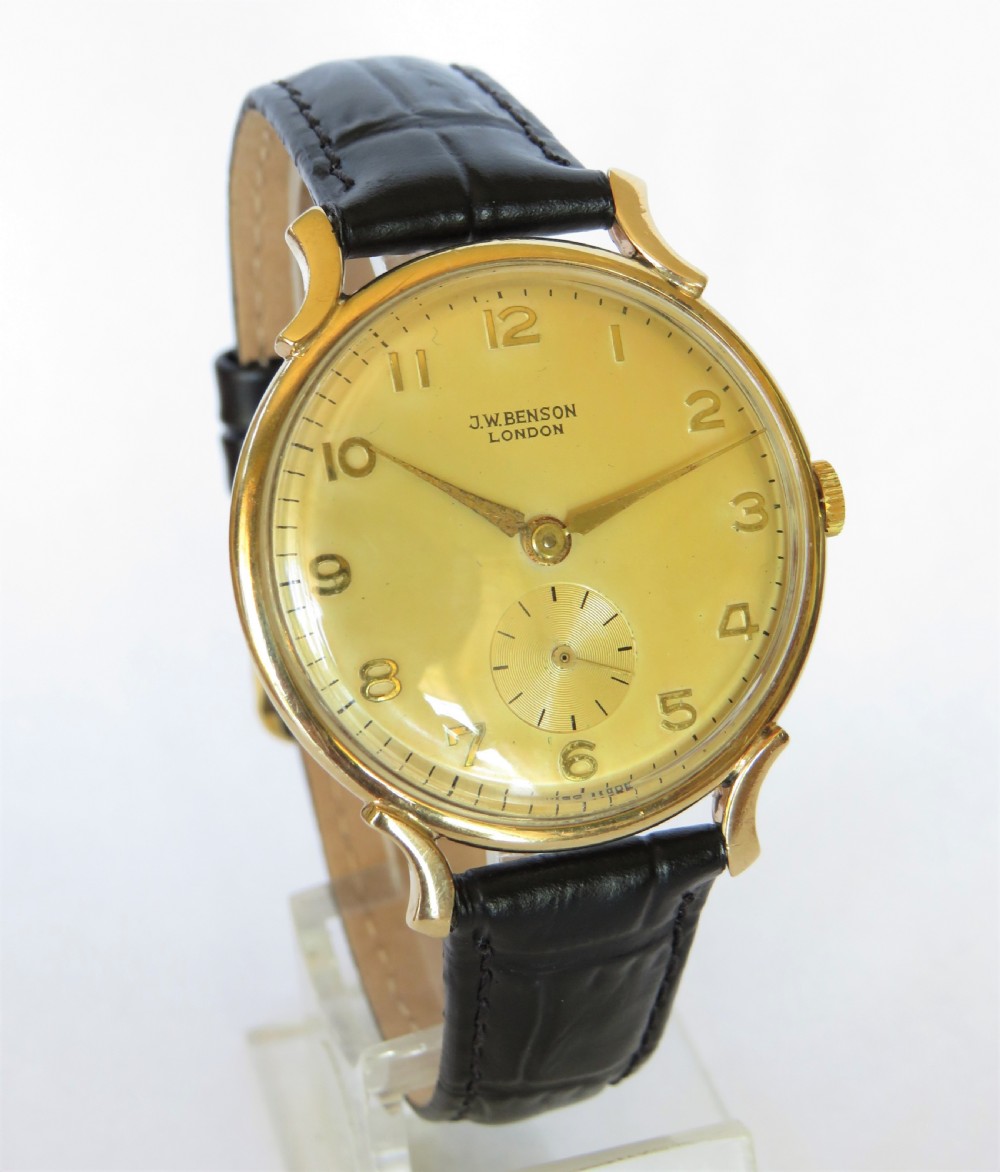 Gents 9ct wrist watch from J W Benson, 1958 View II