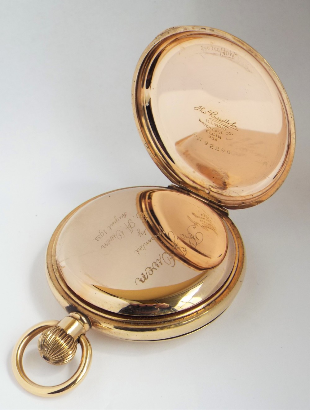 A 1930s Thomas Russell Premier full hunter pocket watch. View IV