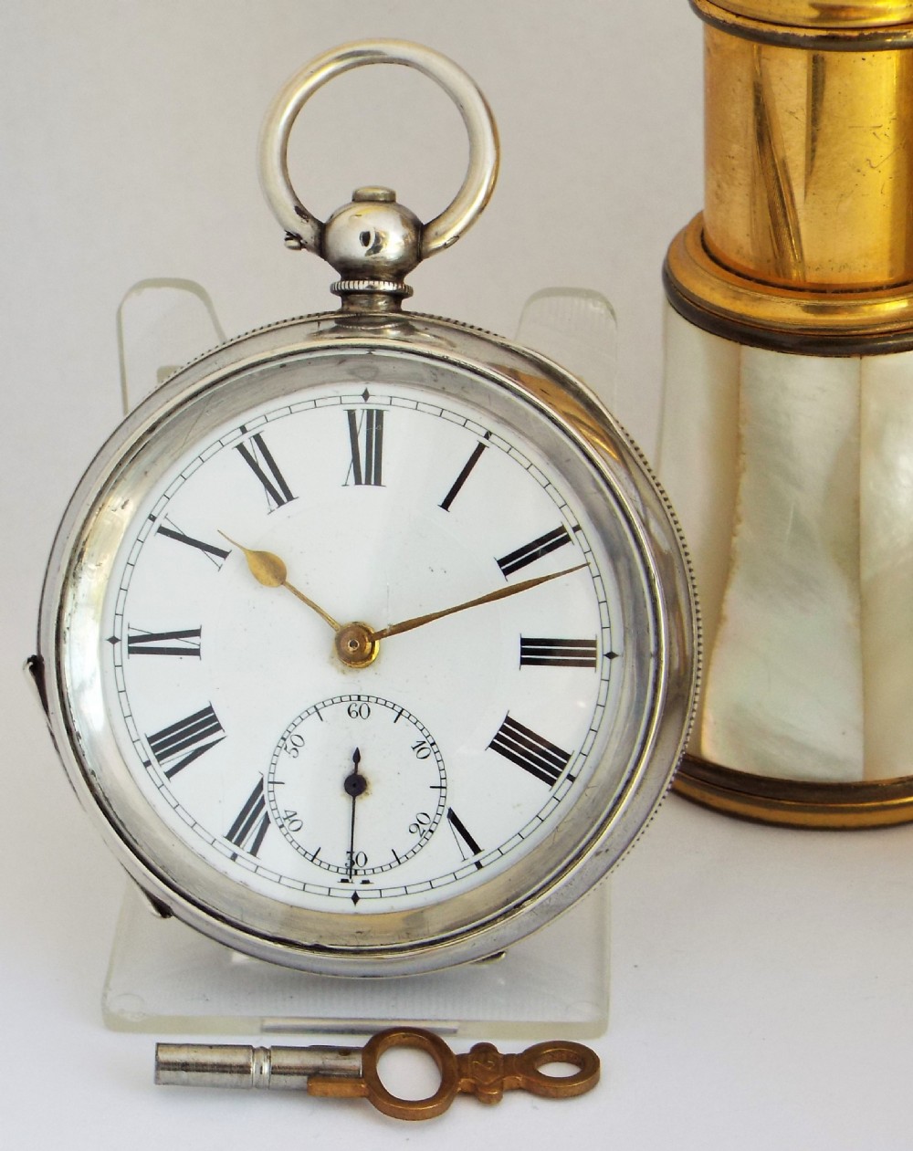 An antique silver Buren pocket watch, circa 1910s.