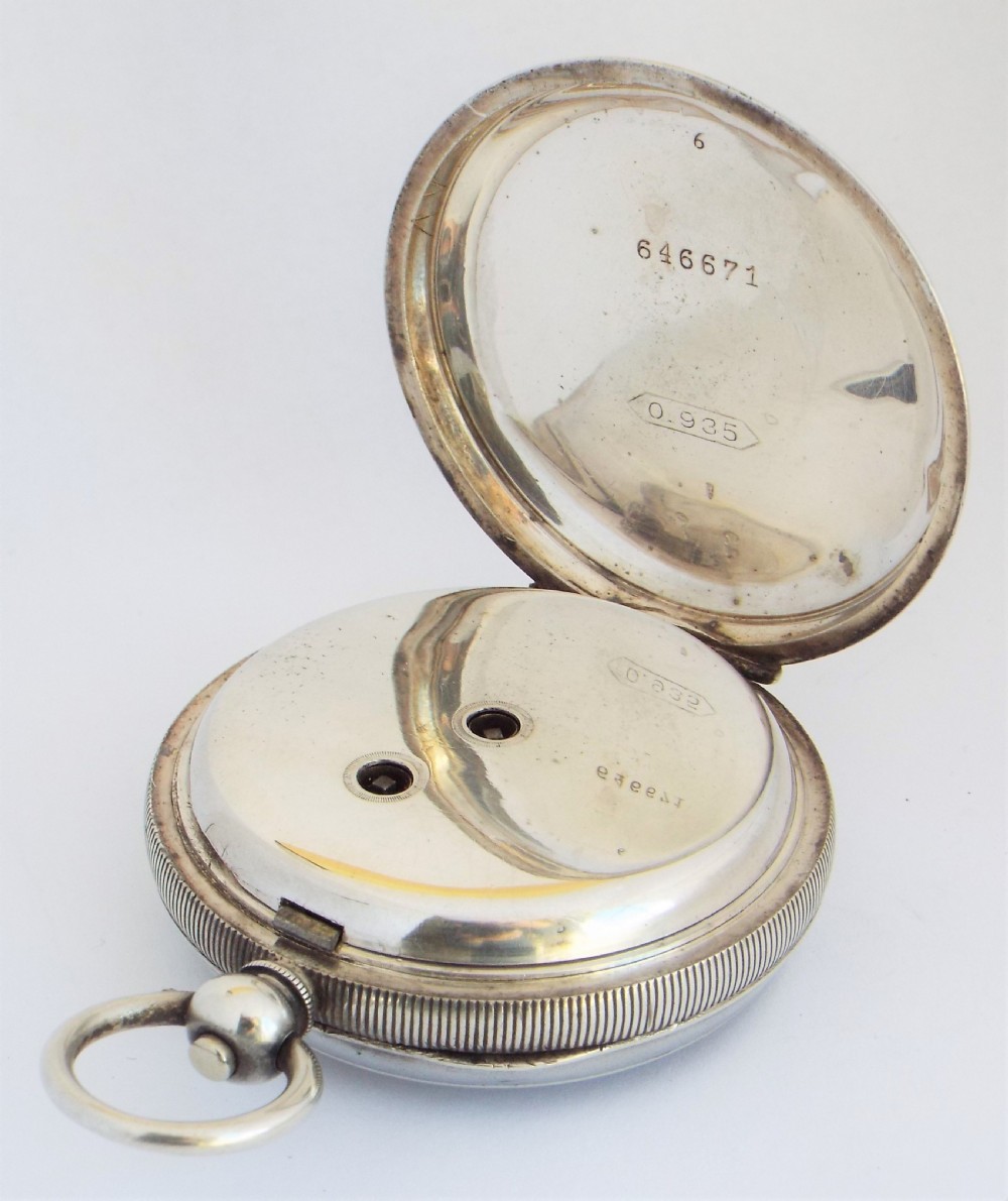 An antique silver Buren pocket watch, circa 1910s. View III