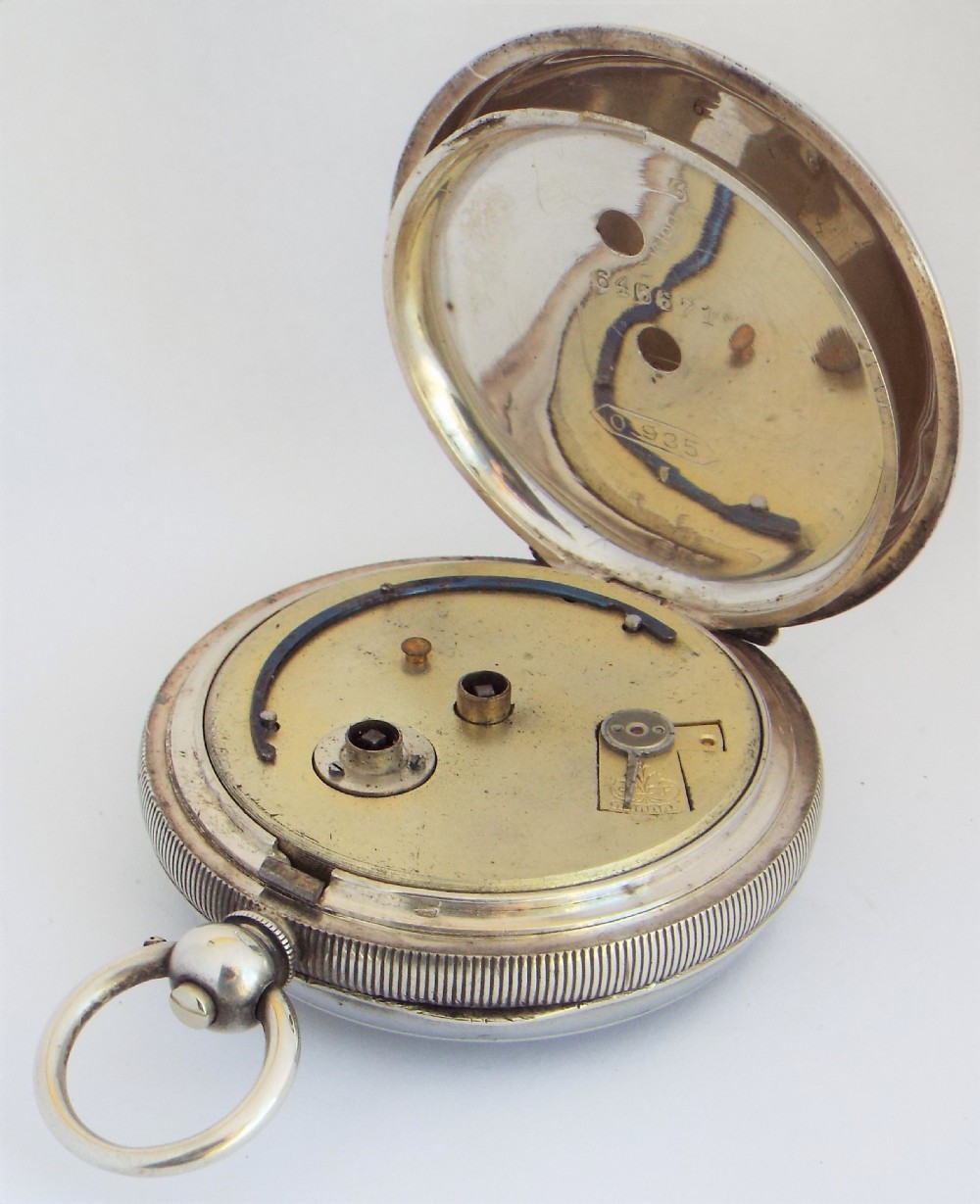 An antique silver Buren pocket watch, circa 1910s. View IV