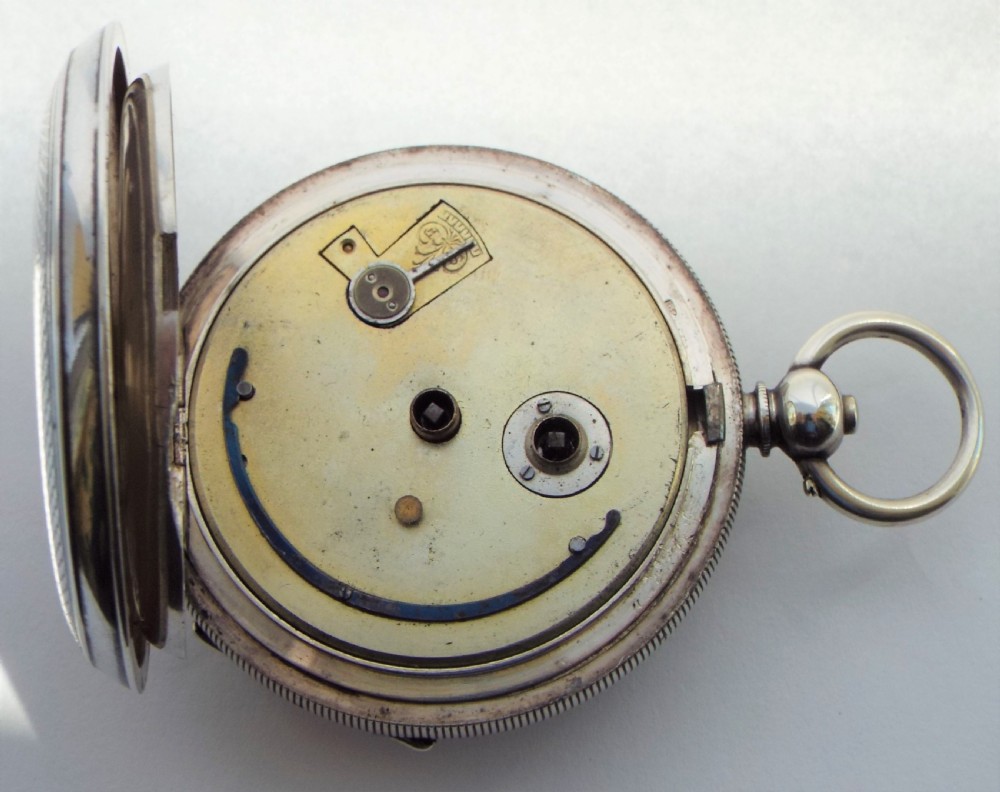 An antique silver Buren pocket watch, circa 1910s. View V