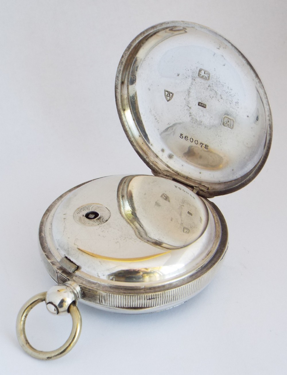Antique silver Lancashire Watch Company pocket watch. View III
