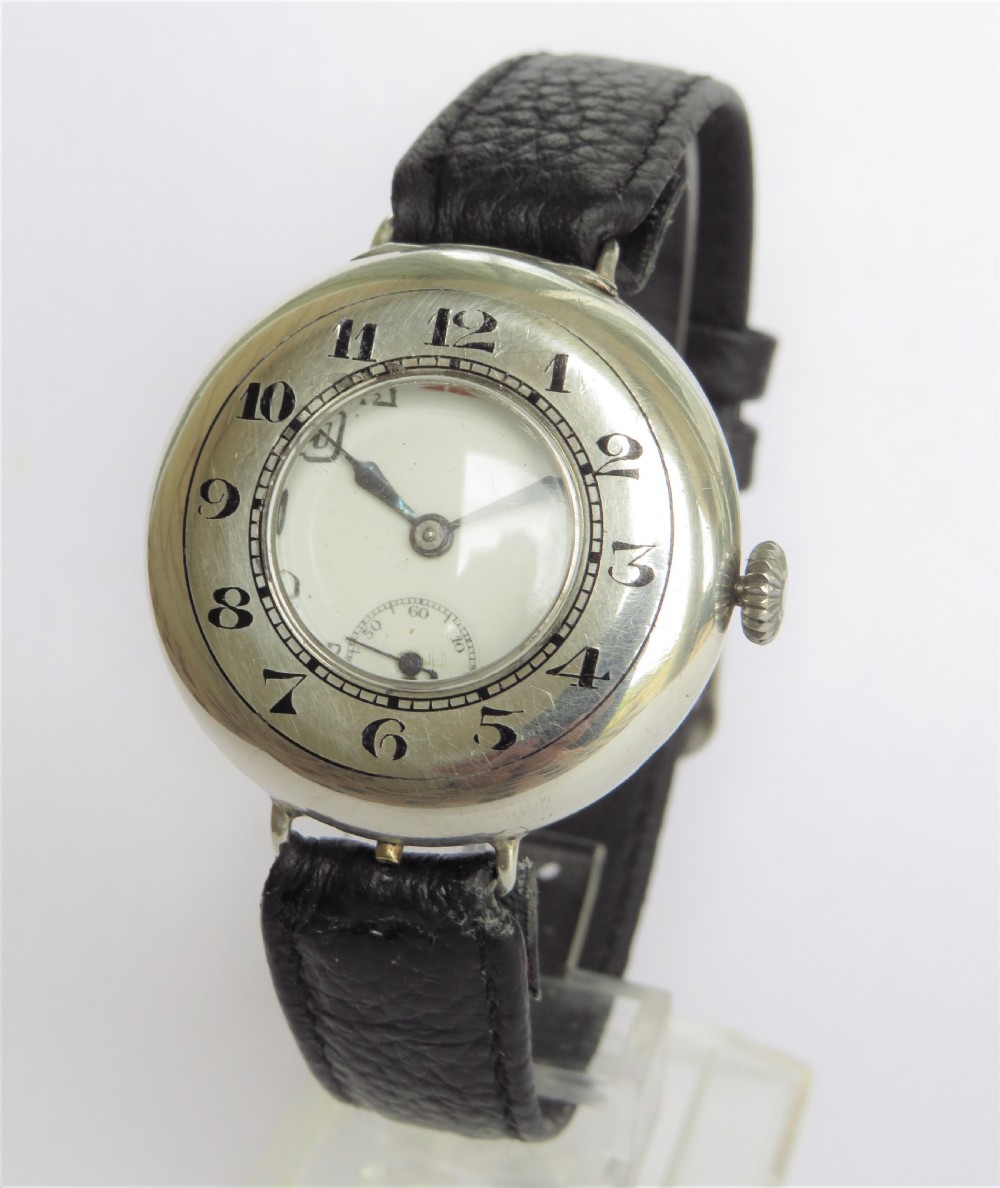 Gents silver Marvin half hunter trench watch, 1916