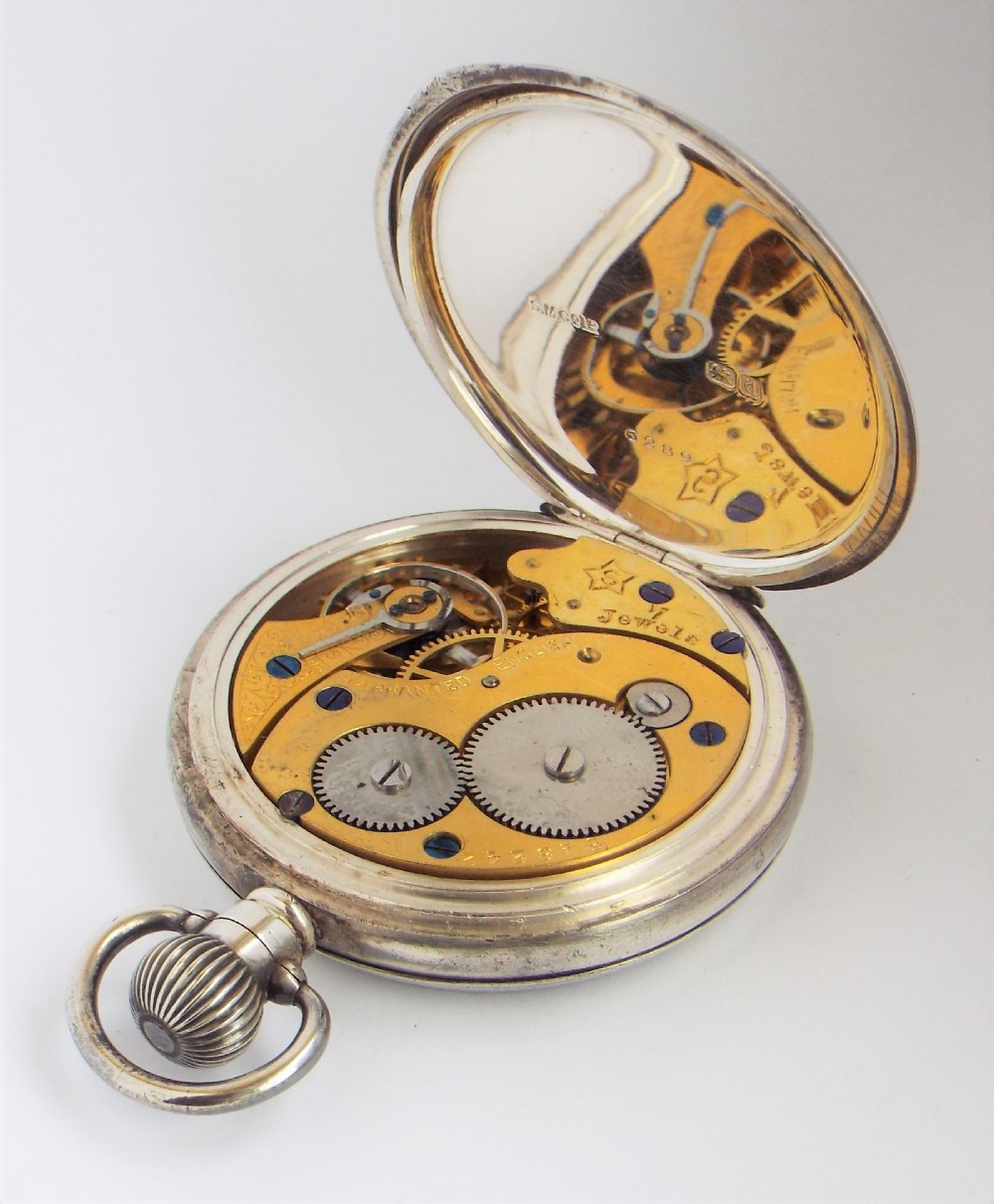 Antique 1920s silver H Samuel pocket watch. View IV