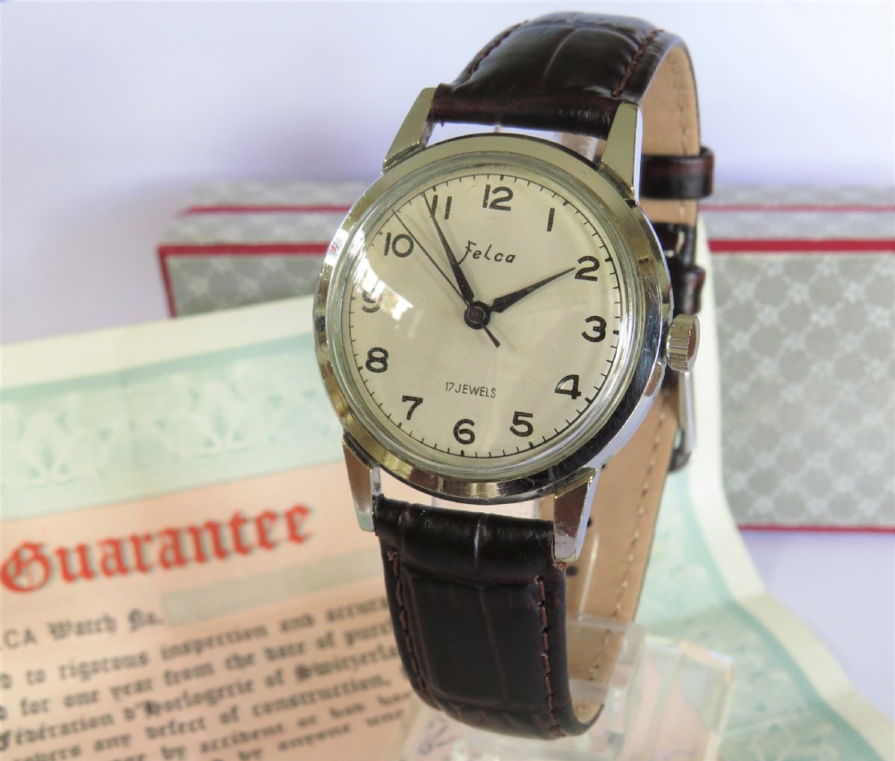 Gents 1950s boxed Felca wrist watch