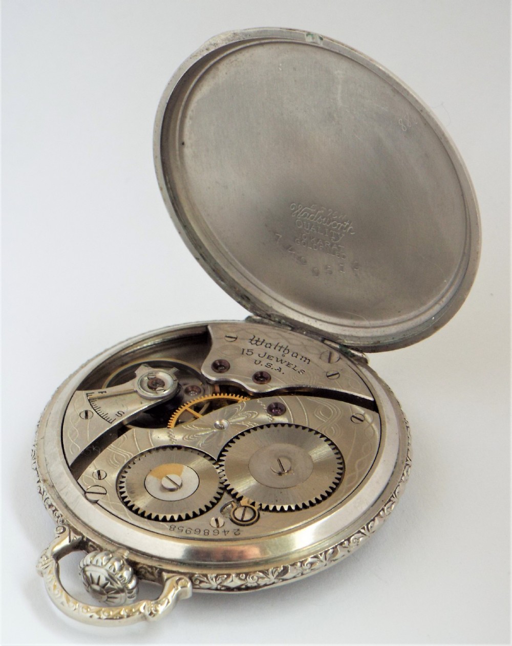 A 1924 Art Deco Waltham pocket watch. View III