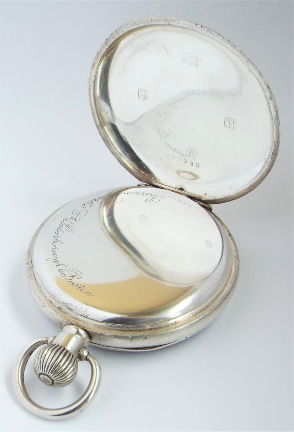 Antique silver Waltham Traveler pocket watch, 1919. View III