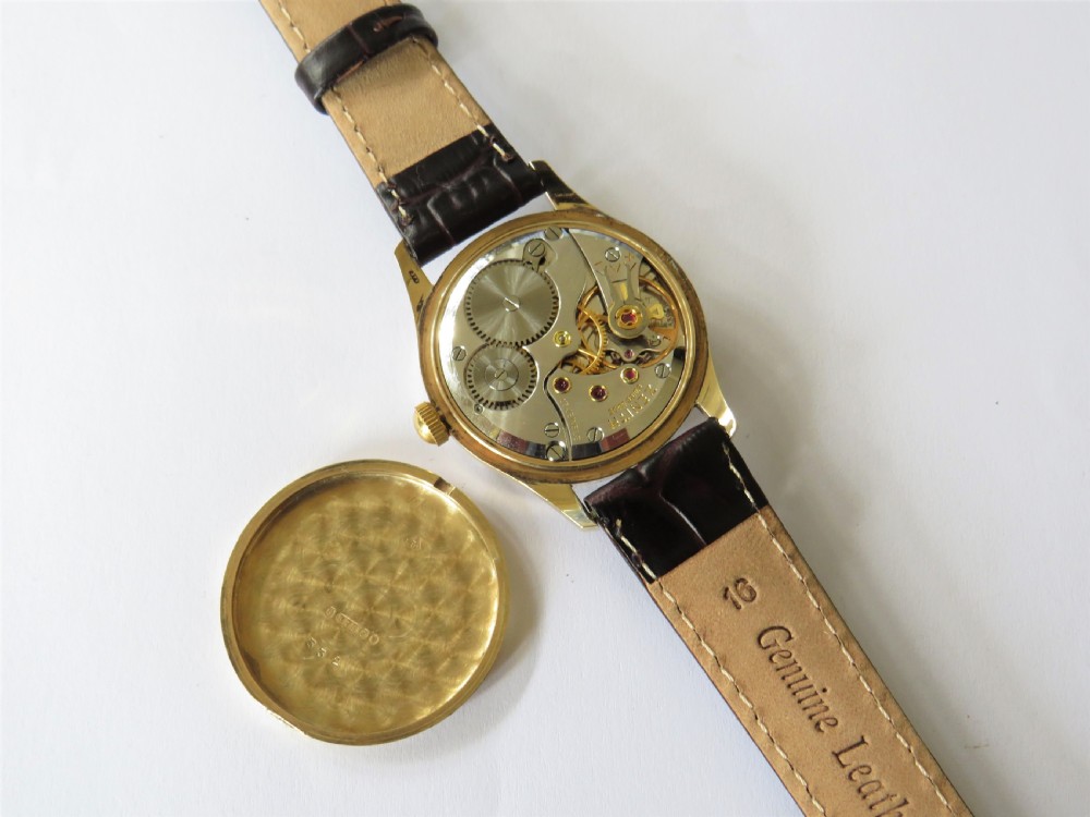 Gents 9 carat gold Zenith wrist watch, 1961 View V