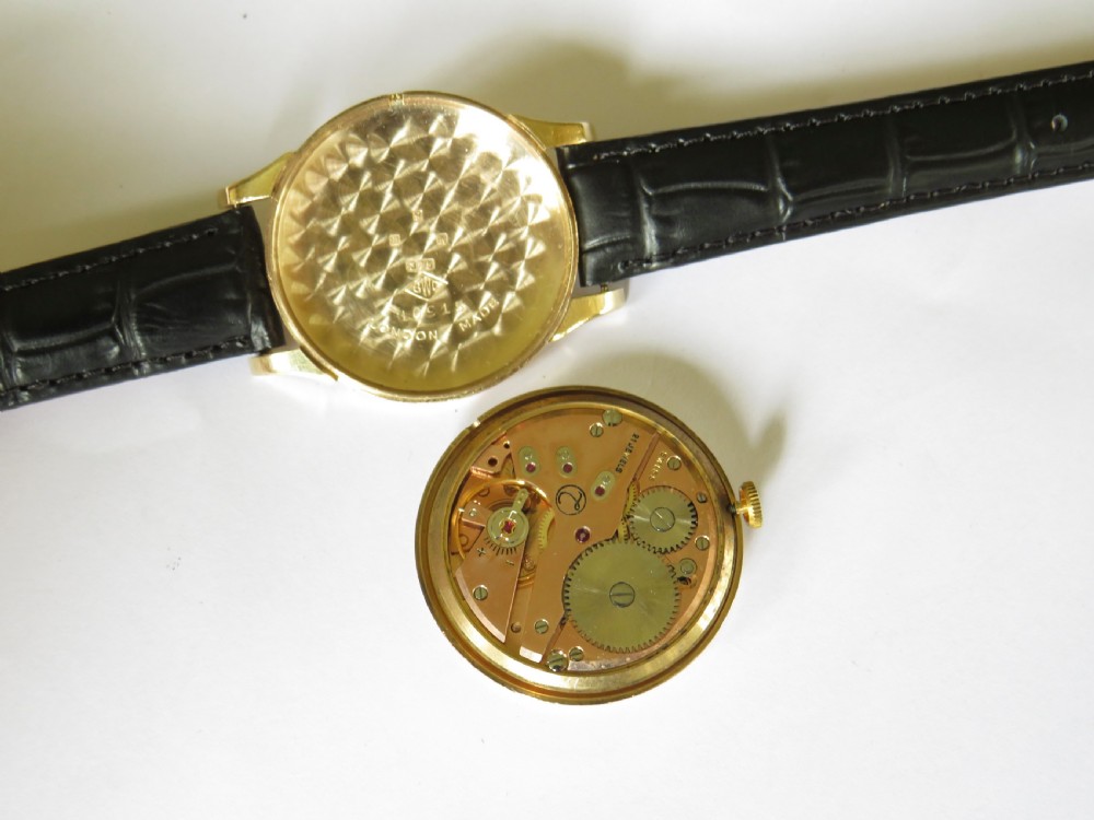 Gents 9ct gold Trebex wrist watch, 1964 View III