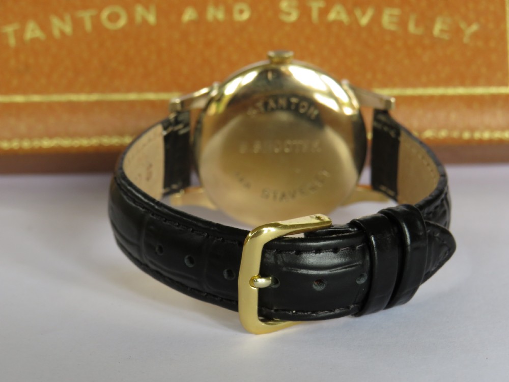 Gents 9ct gold Trebex wrist watch, 1964 View V