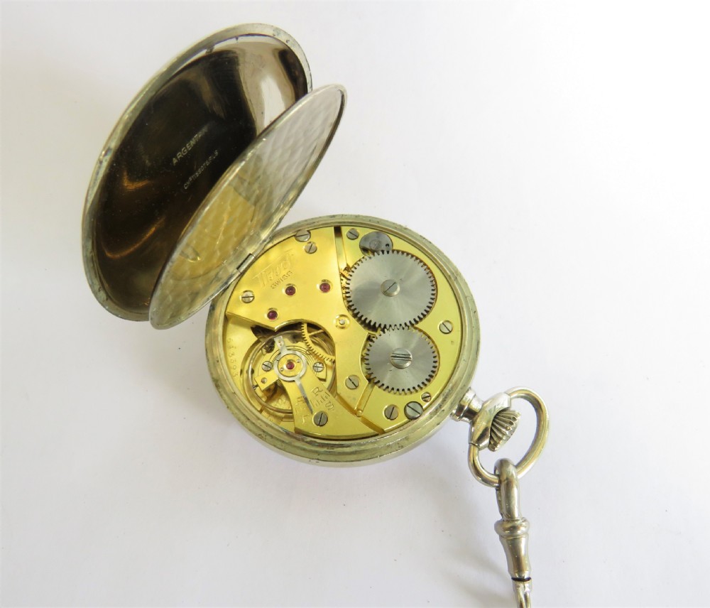 1945 Tissot pocket watch and chain View III