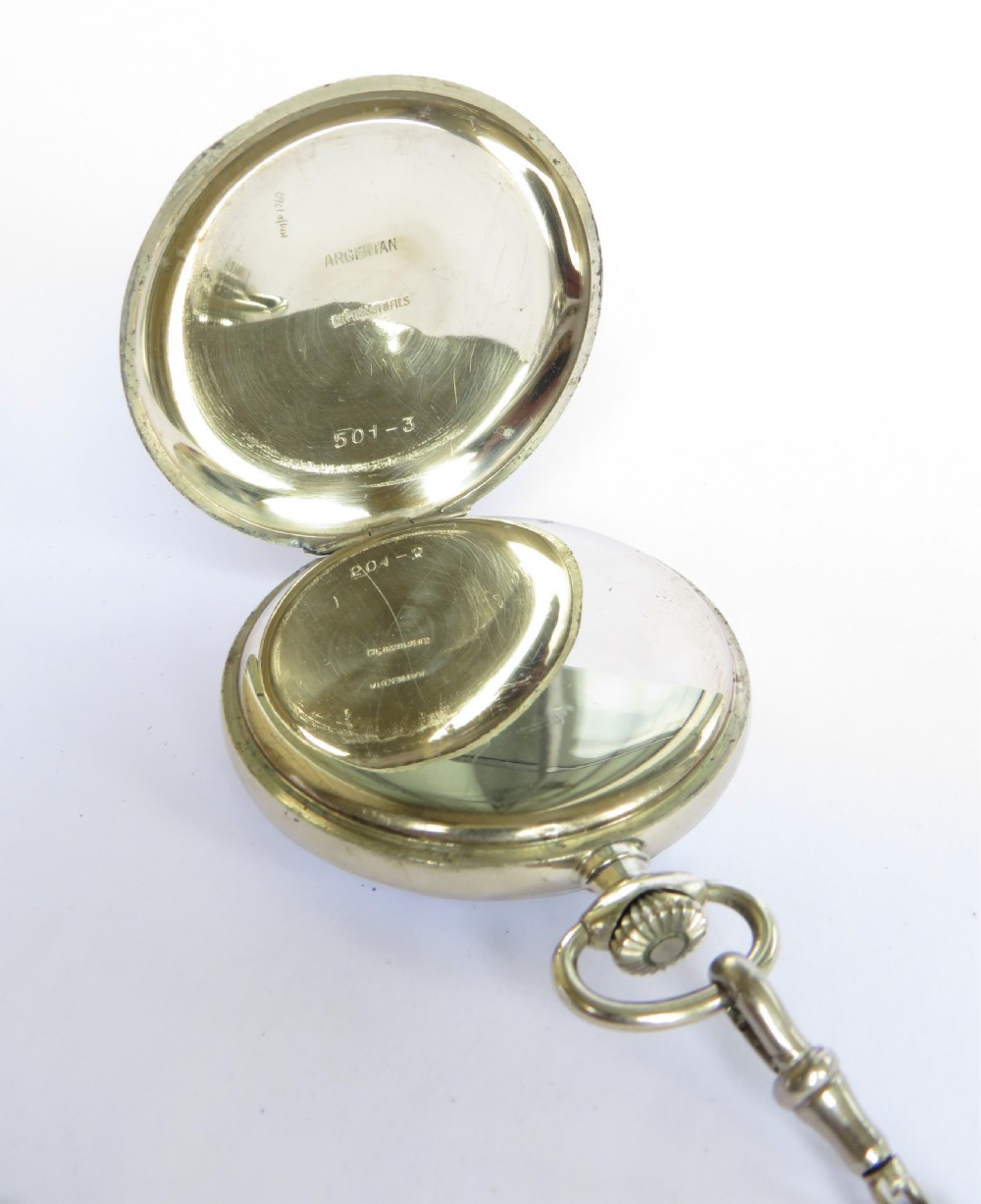 1945 Tissot pocket watch and chain View IV