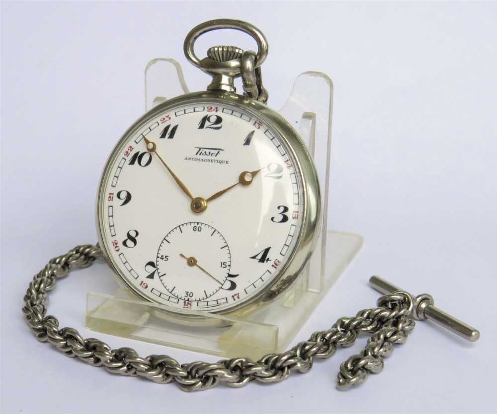 1945 Tissot pocket watch and chain