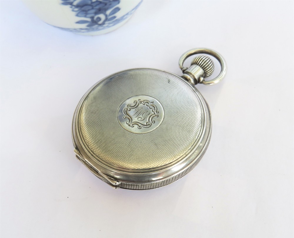 1930s silver Vertex half hunter pocket watch View V
