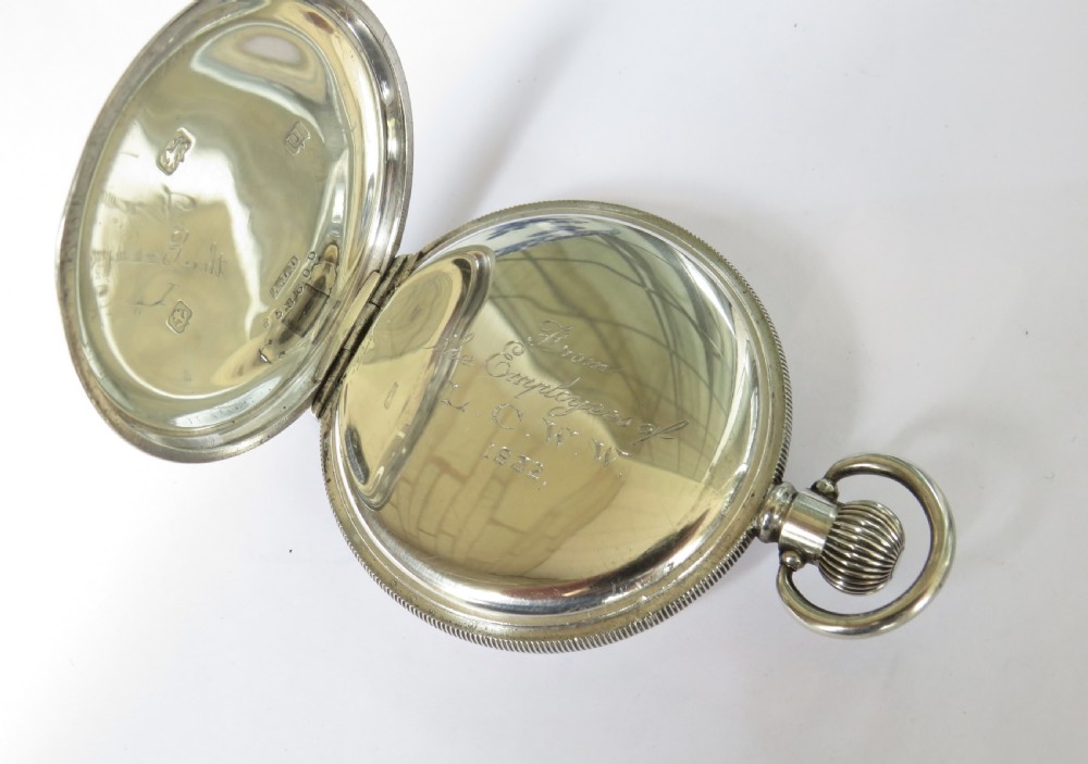 1930s silver Vertex half hunter pocket watch View VI