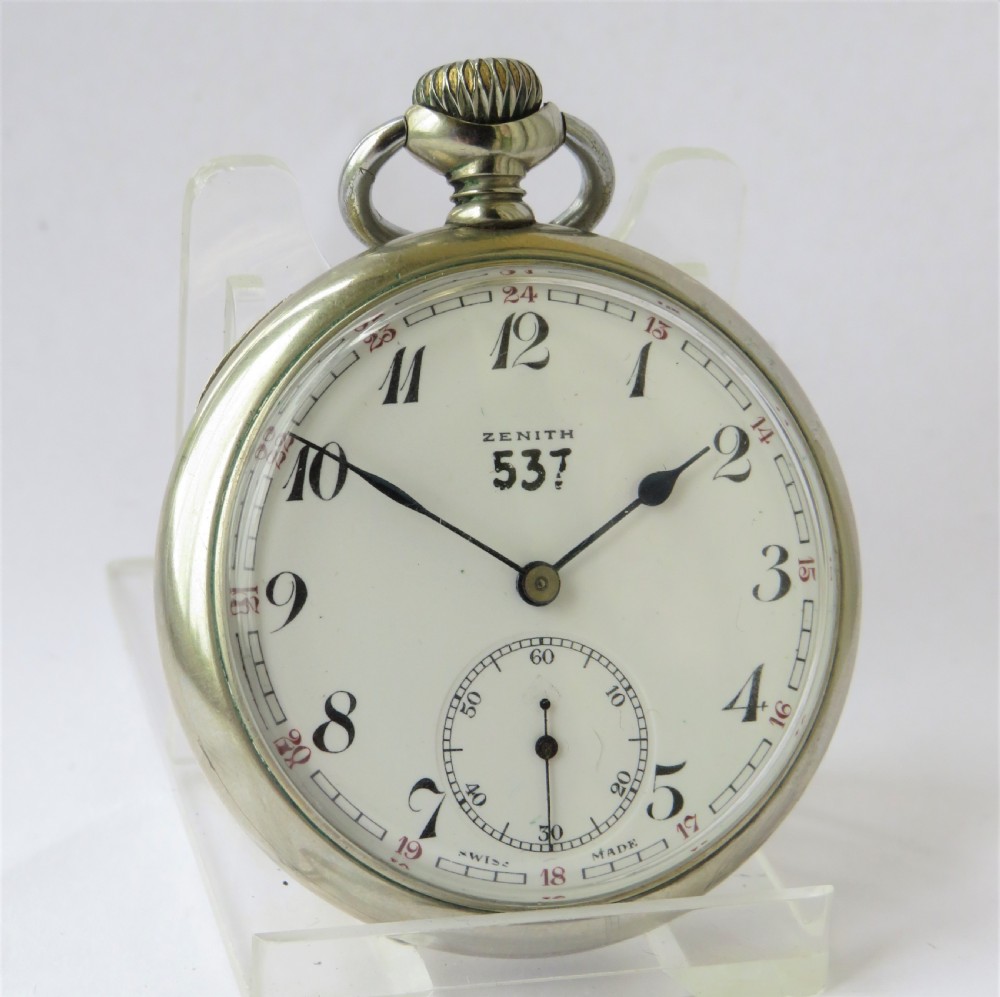 1939 WW2 Zenith pocket watch, stamped HS3