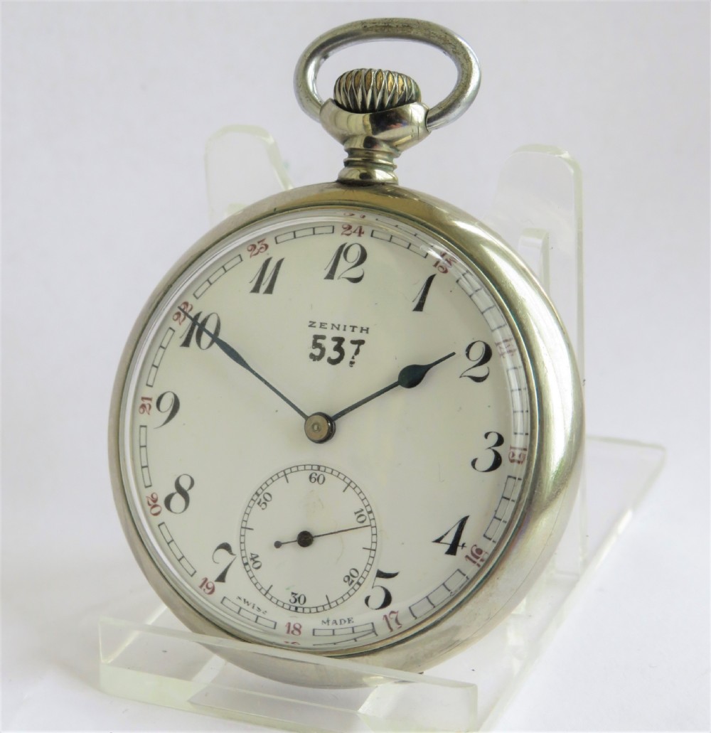 1939 WW2 Zenith pocket watch, stamped HS3 View II