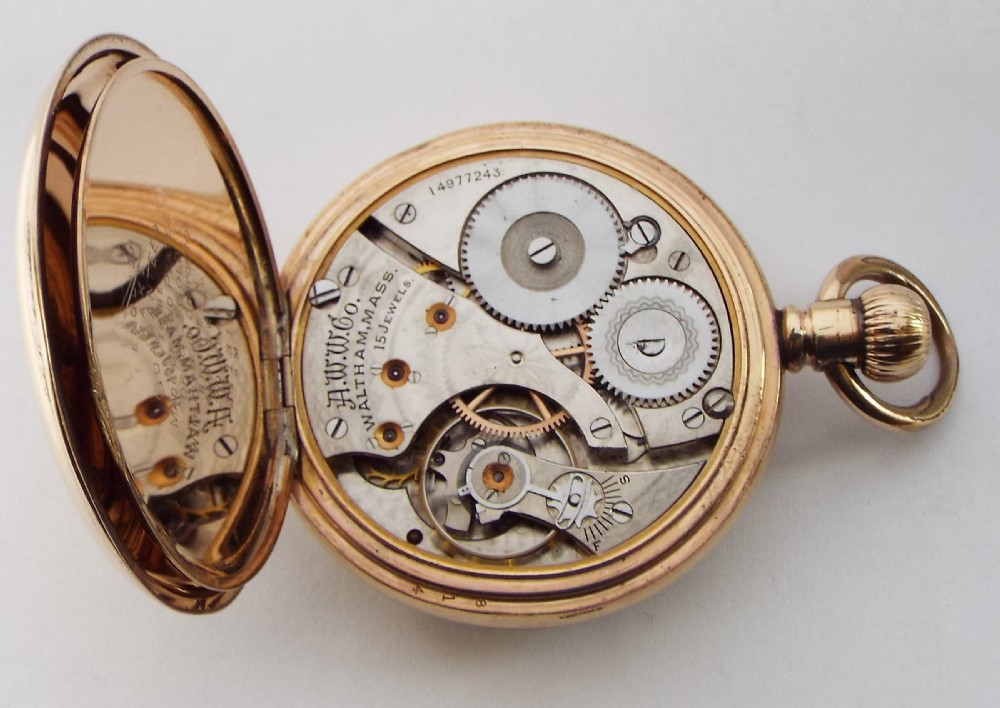Antique 1906 Waltham pocket watch. View IV