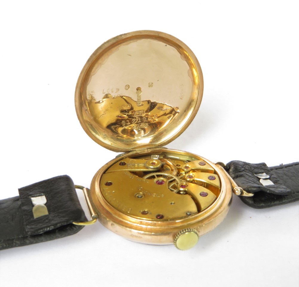 Gents antique 9ct gold Longines wrist watch, 1924 View IV