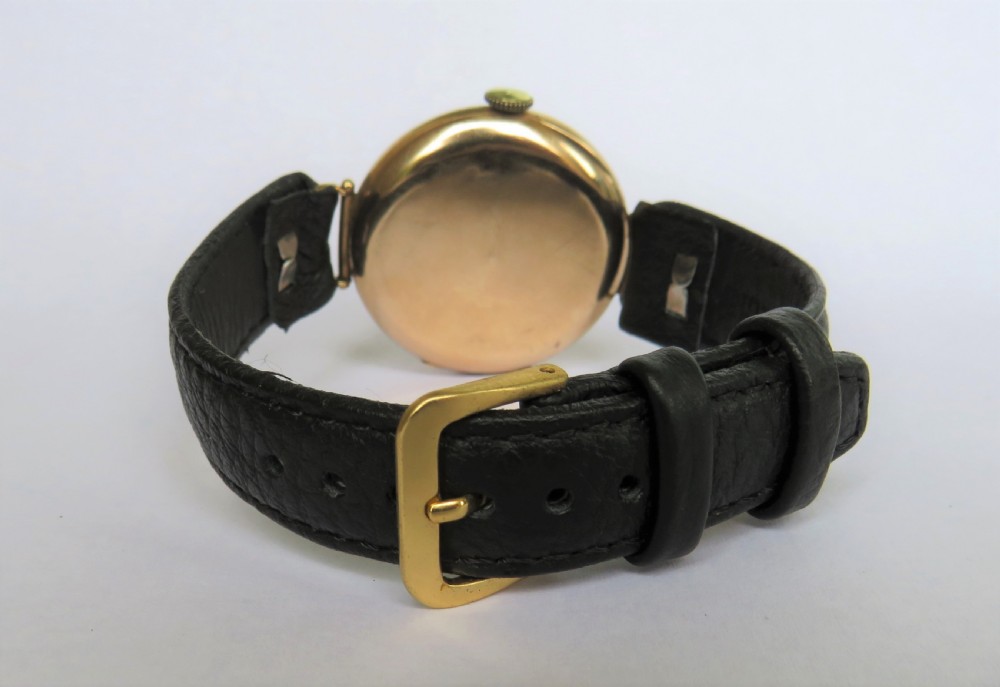 Gents antique 9ct gold Longines wrist watch, 1924 View VI
