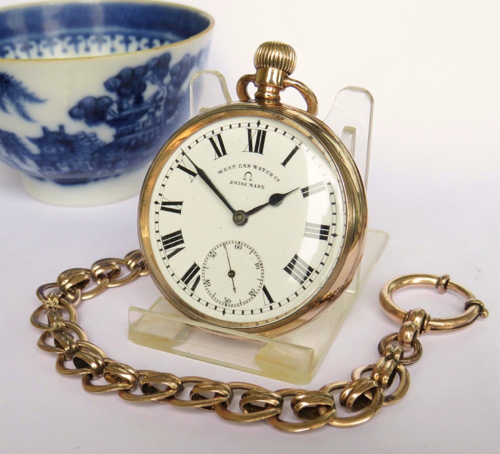 Antique Omega pocket watch and chain