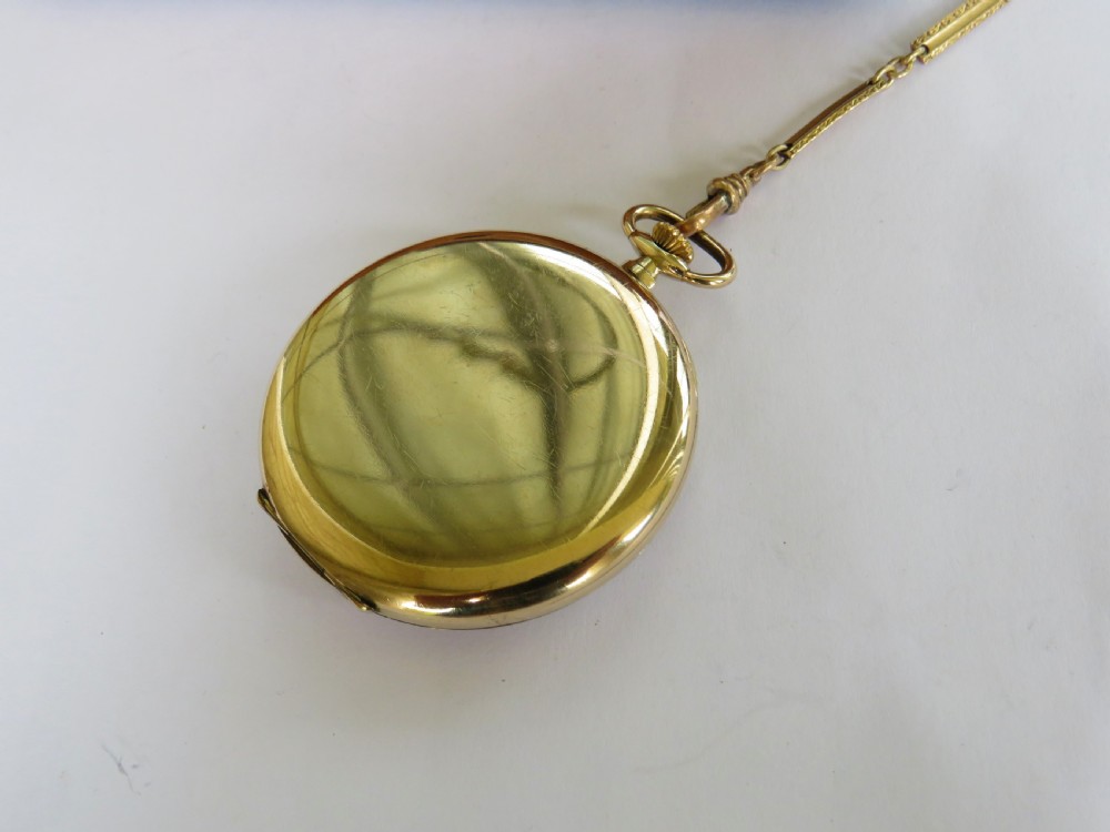 Art Deco Tempo pocket watch and chain View II