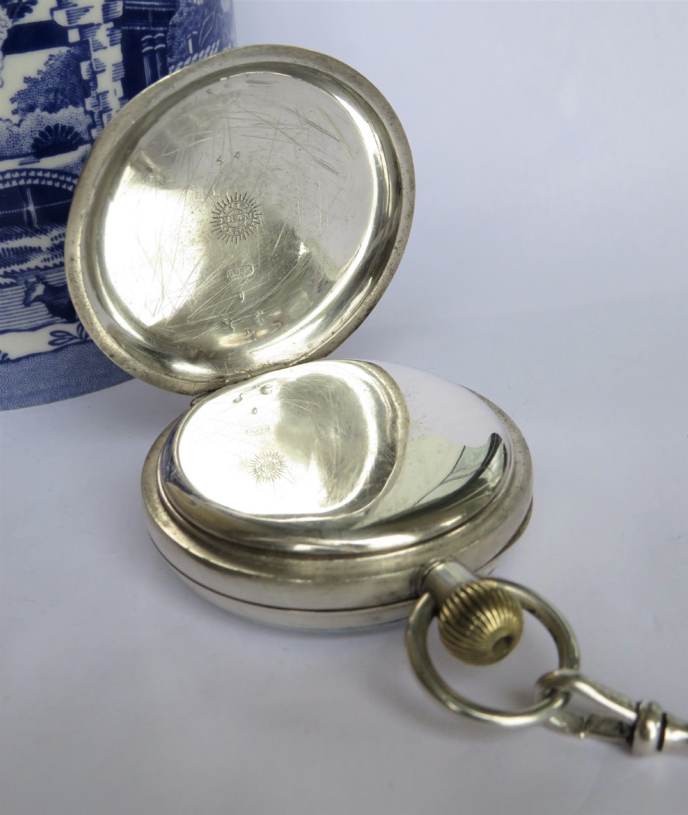 Antique silver Fram pocket watch by Henri Liengme View III