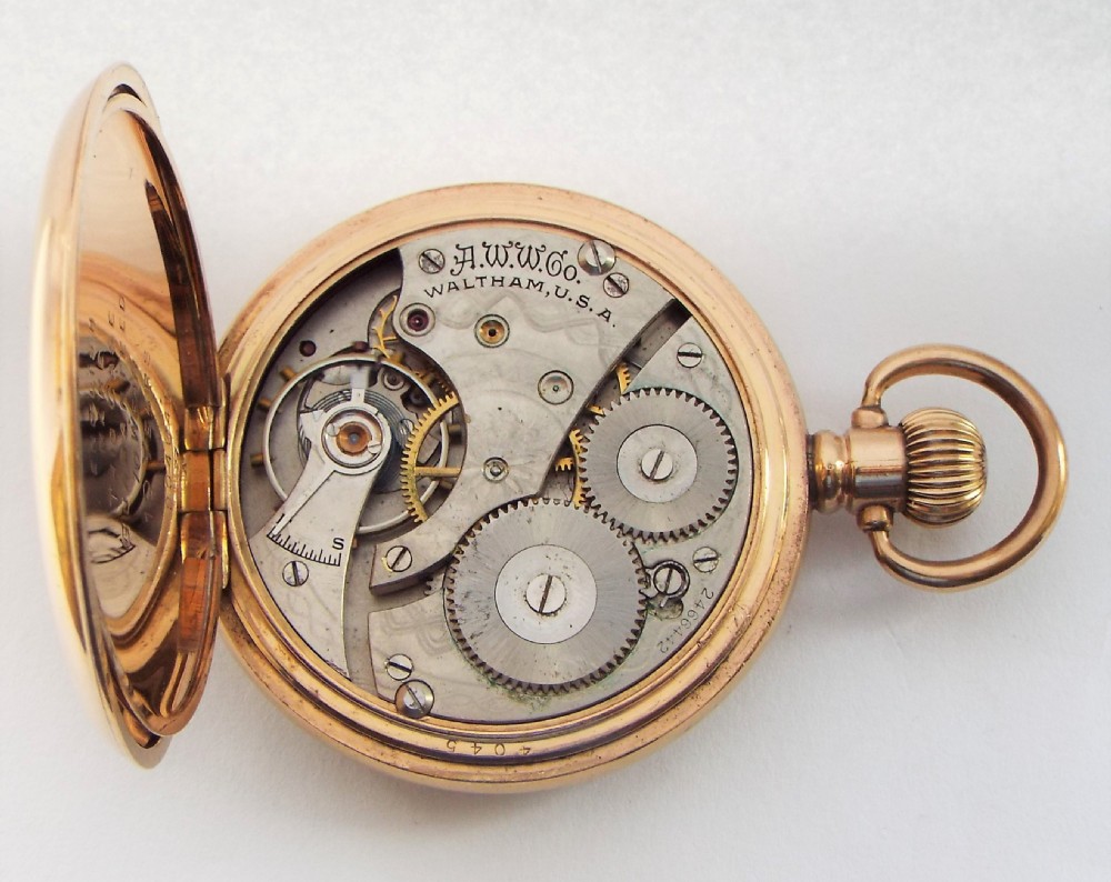 Waltham full hunter pocket watch, 1924. View VI