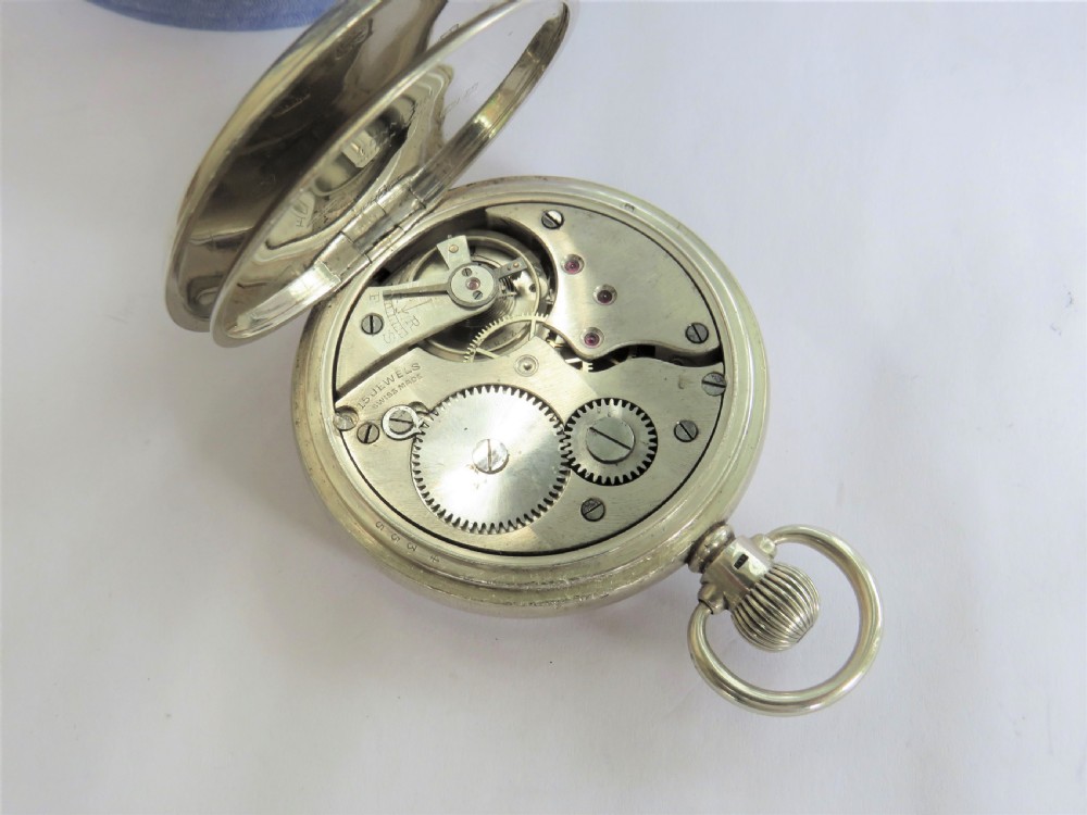 1937 silver full hunter pocket watch View II