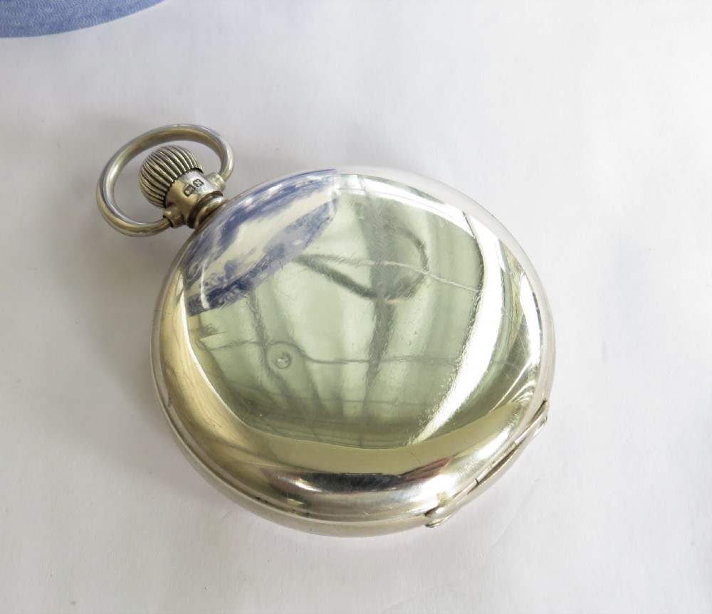 1937 silver full hunter pocket watch View V
