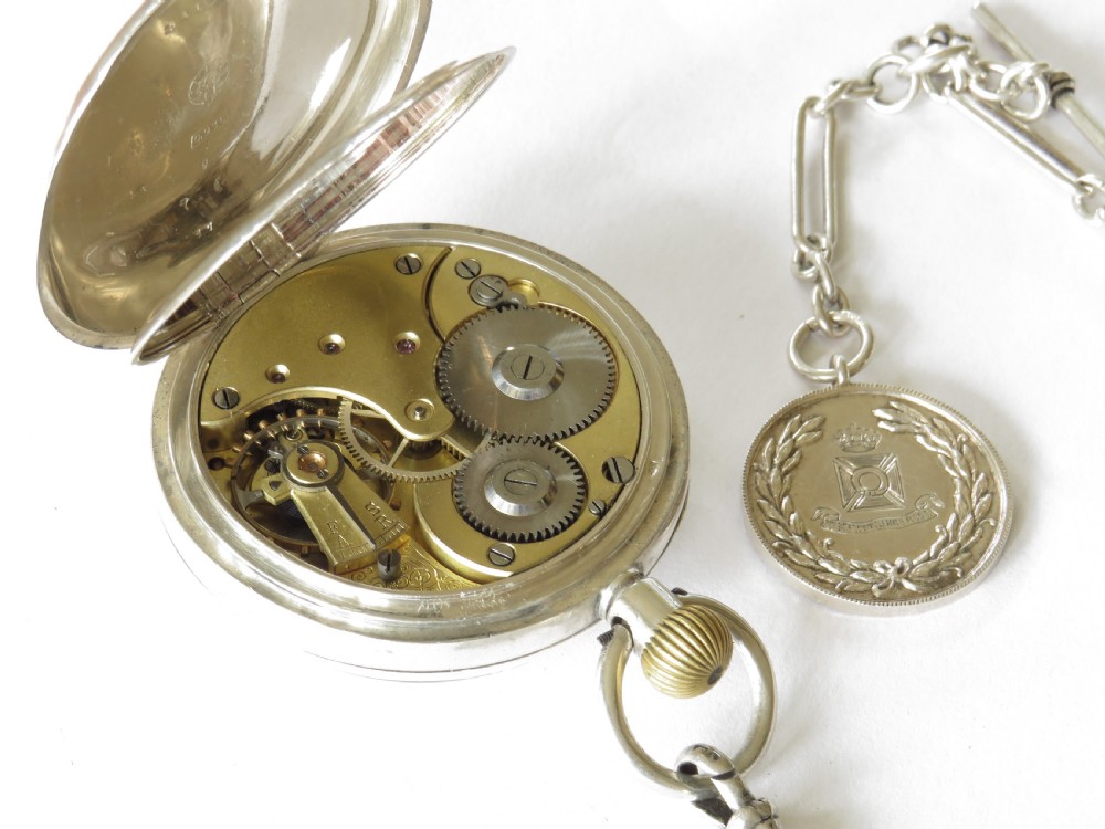 Antique silver Omega pocket watch, Carrickfergus View IV