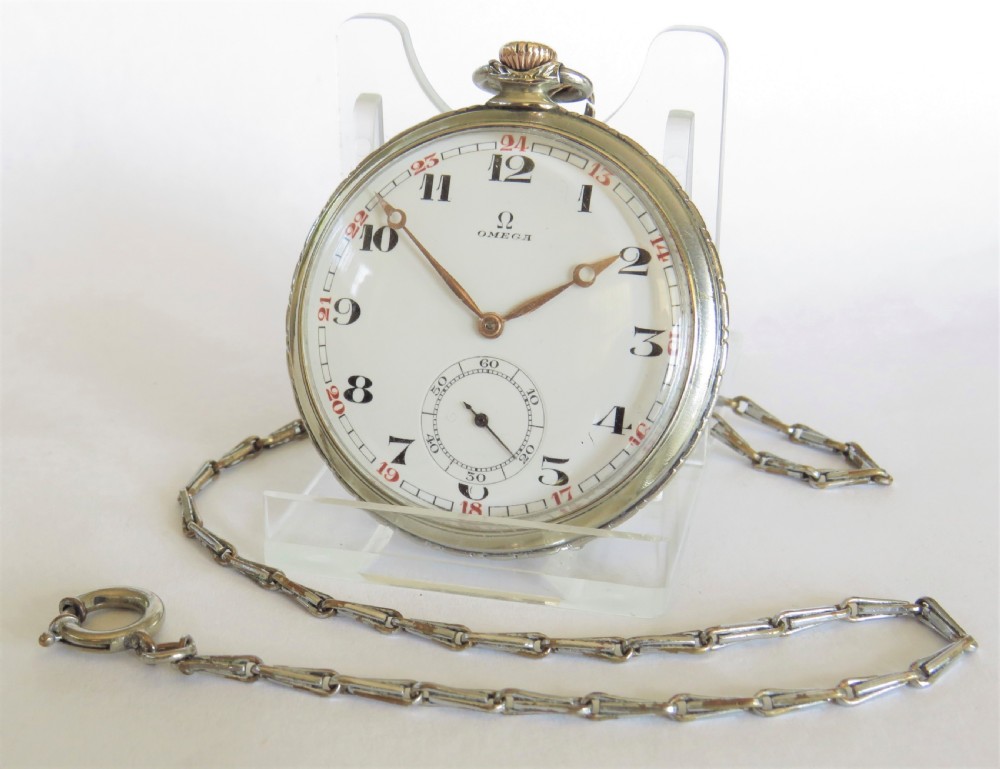 1920s Omega pocket watch and chain