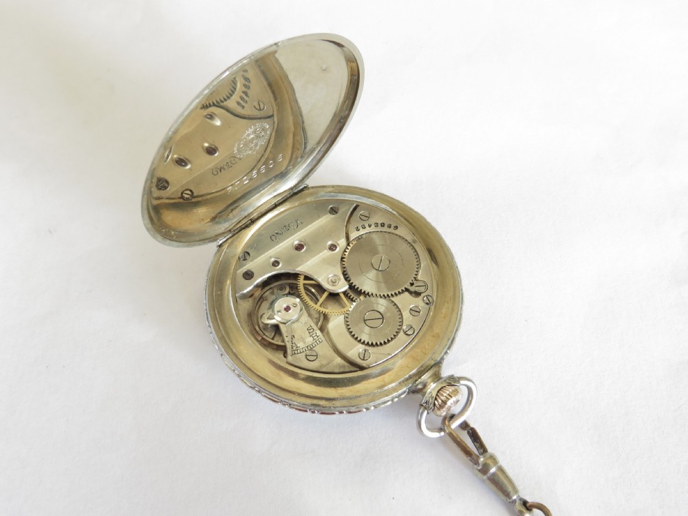 1920s Omega pocket watch and chain View II
