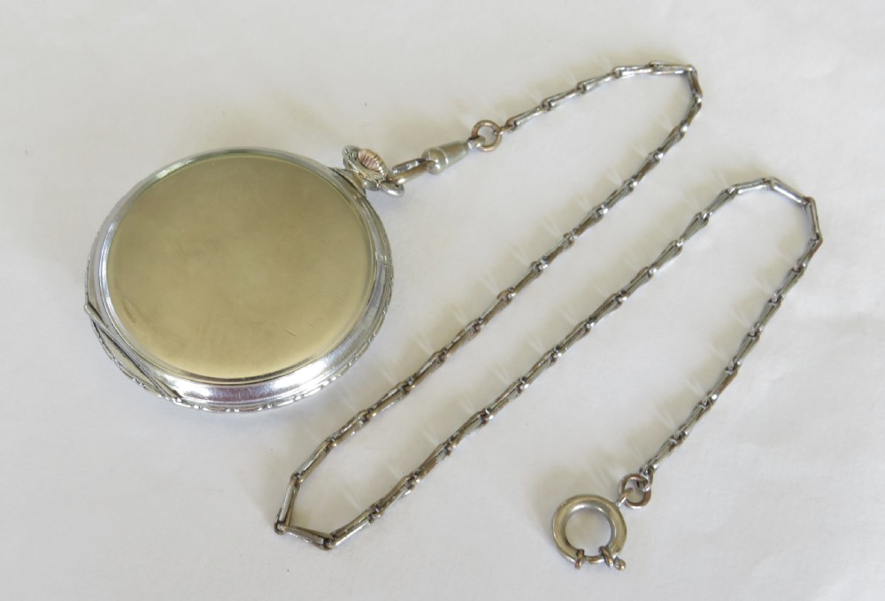 1920s Omega pocket watch and chain View III
