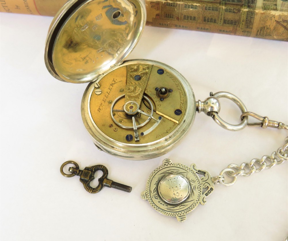 Antique silver Waltham Ellery pocket watch, 1874 View II