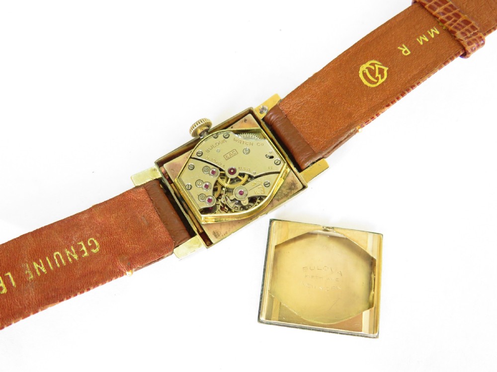 Mid-size Bulova Art Deco wrist watch, 1955 View III